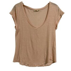 Faherty Linen Blend‎ Light Pink Scoop Neck T-Shirt Size M